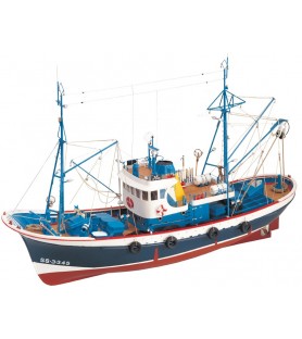 Nový Tuna Boat Marina II. stavebnice dřevěného modelu rybářské lodi v měřítku 1:50