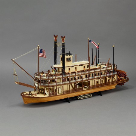 Hölzernes Dampfschiff-Modell. König des Mississippi II 1:80 2