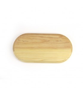 Peana de Madera Maciza de Pino con Forma Oval (360x180mm)