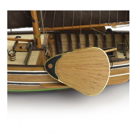 Barco de pesca Botter 1:35. barco de pesca de madeira modelo 8