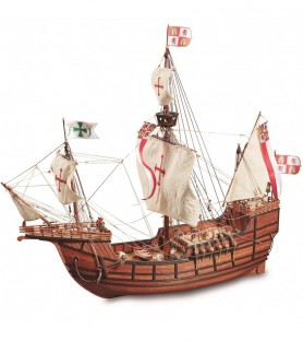 Caravela Santa Maria 1:65. Modelo de navio em madeira