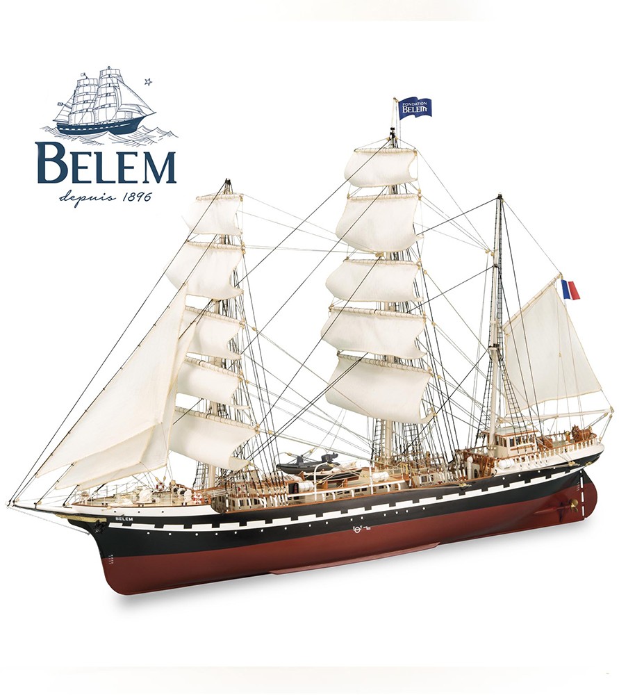 Wooden Model Ship Kit. French Training Ship Belem 1896