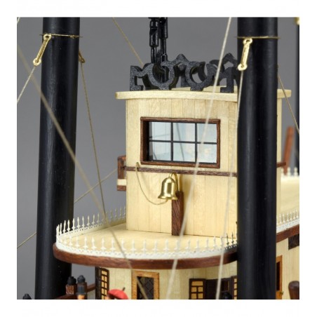 Modelo de barco a vapor em madeira. Rei do Mississipi 1:80 6