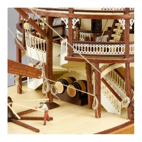Modelo de barco a vapor em madeira. Rei do Mississipi 1:80 9