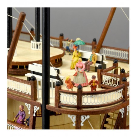 Modelo de barco a vapor em madeira. Rei do Mississipi 1:80 12