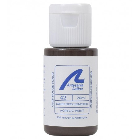Peinture à l'Eau: Cuir Rouge Foncé (20 ml)