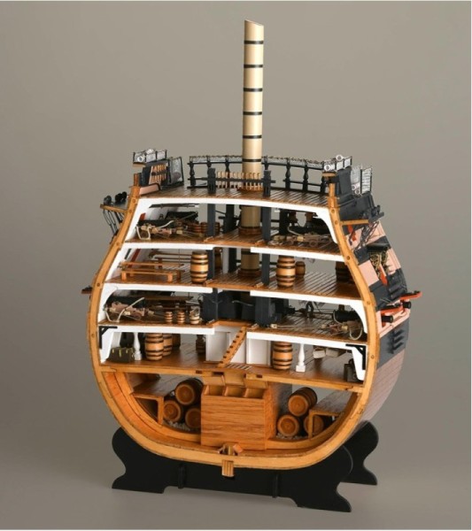 Sezione HMS Victory 1:72. Modello di nave in legno