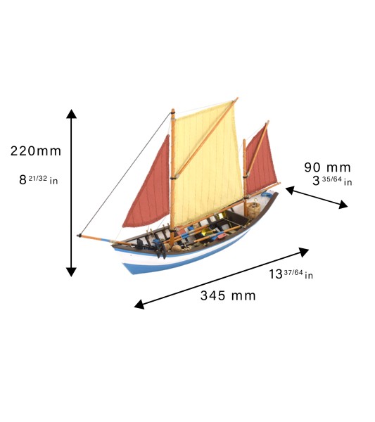 Doris Saint-Malo. 1:20 Wooden Model Fishing Boat Kit