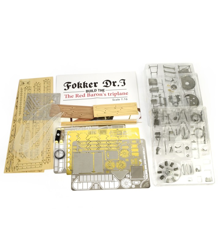 Aircraft Fokker Dr I. 1:16 Wooden and Metal Fighter Model 1 2