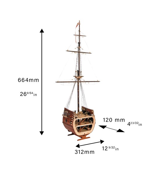 Abschnitt Galeone San Francisco 1:50 Holzmodellschiff