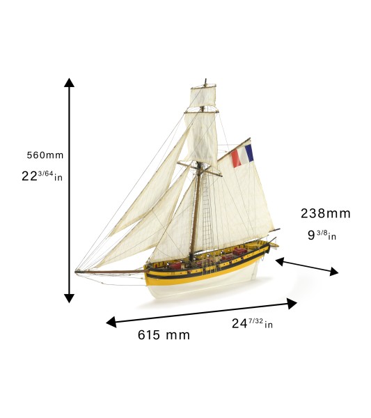 LE RENARD Korsar-Kutter 1:50 Holzmodellschiff