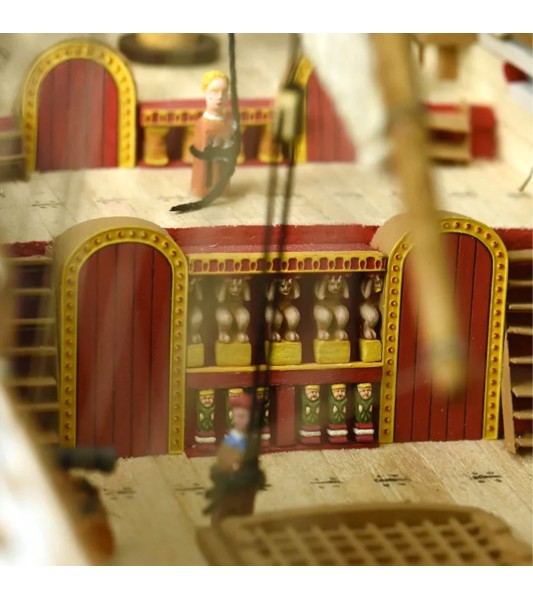 Okręt wojenny Vasa. drewniany model statku w skali 1:65