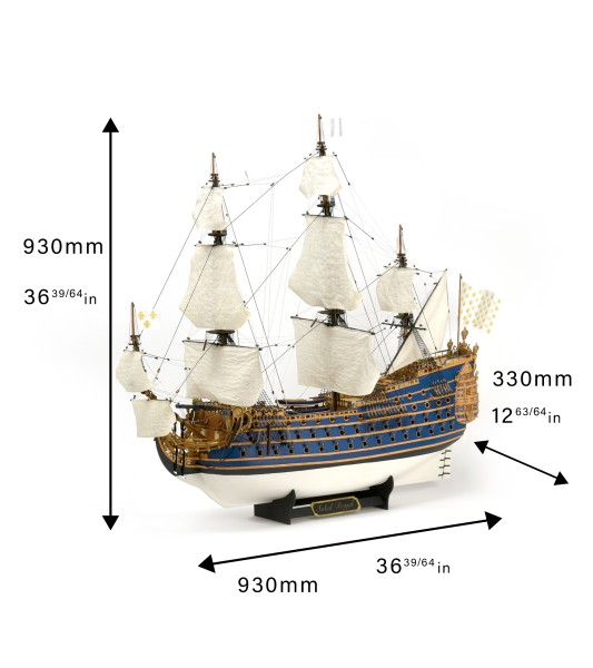 Buque de Guerra Soleil Royal 1:72. Maqueta de Barco en Madera