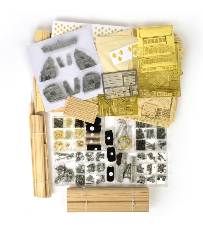 Oorlogsschip Soleil Royal 1:72. Houten modelschip 1 2