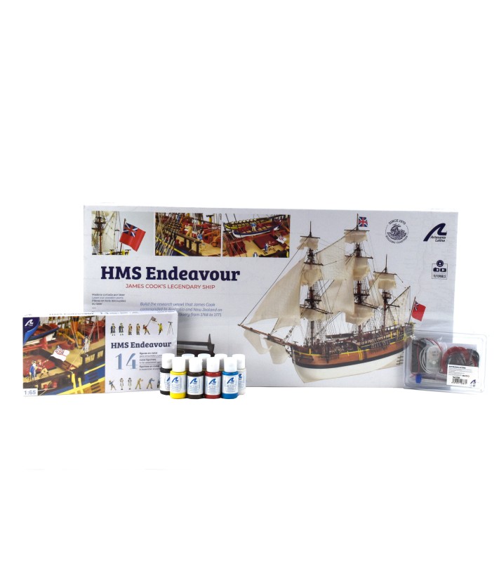 HMS Endeavour. Geschenkpakket met Model, Beeldjes,... 2