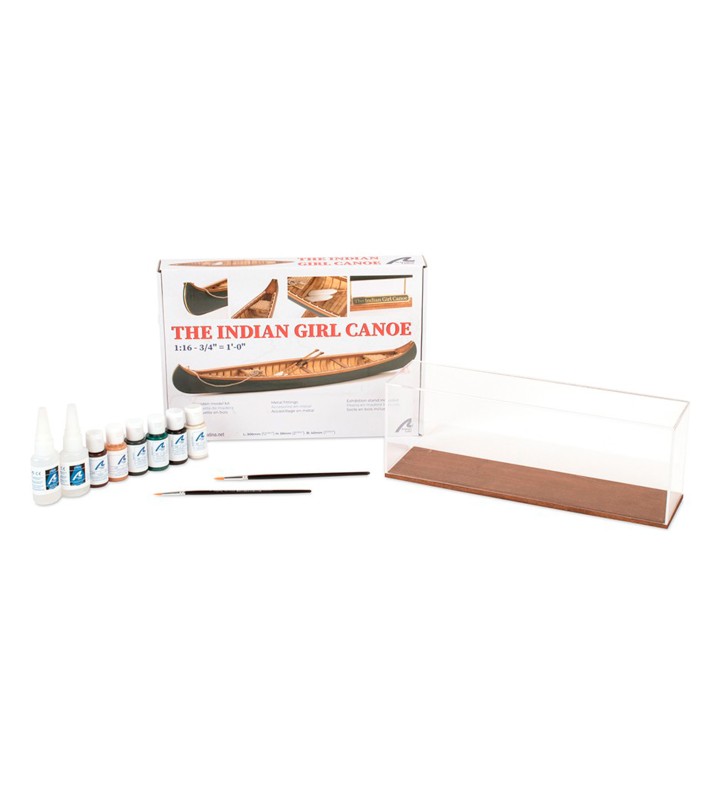 The Indian Girl Canoe. Geschenkpaket mit Modell, Vitrine,... 2