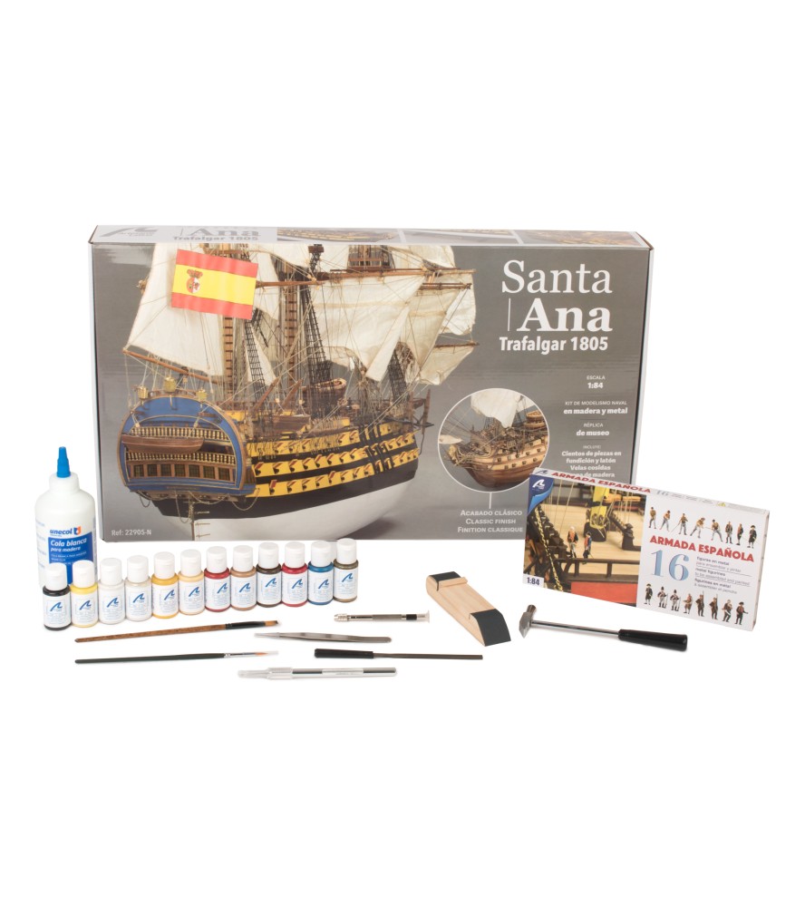 Santa Ana. Gavepakke med skibsmodel, maling,...