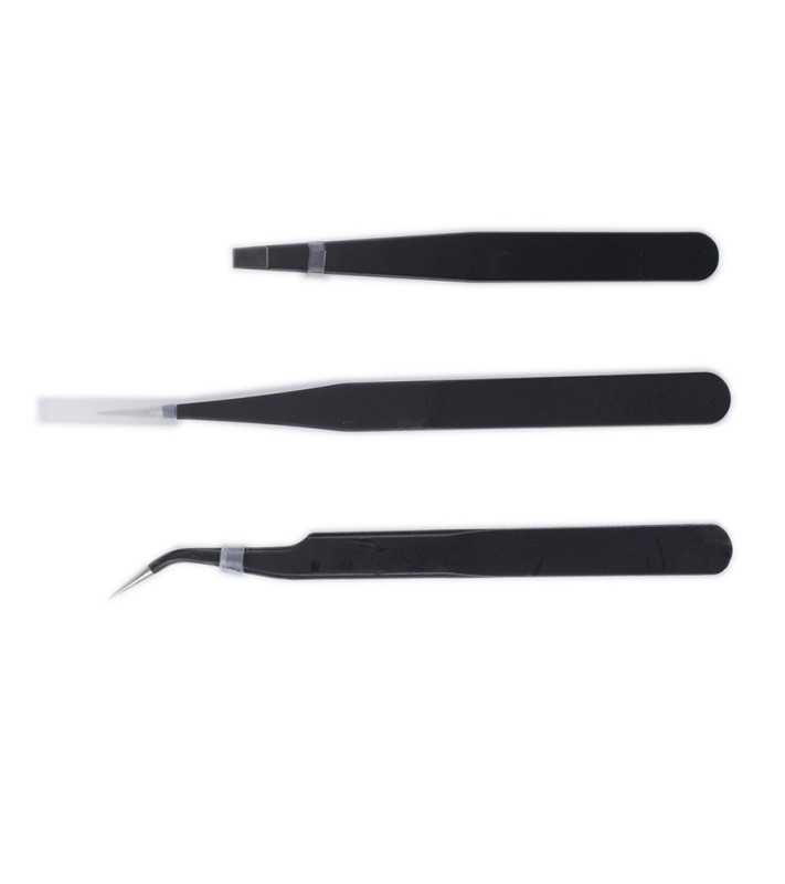 Set of 3 Professional Tweezers with Ultra Fine Tip