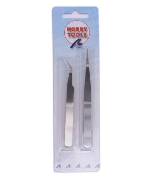 Set of 2 Straight & Curved Fastening Tweezers