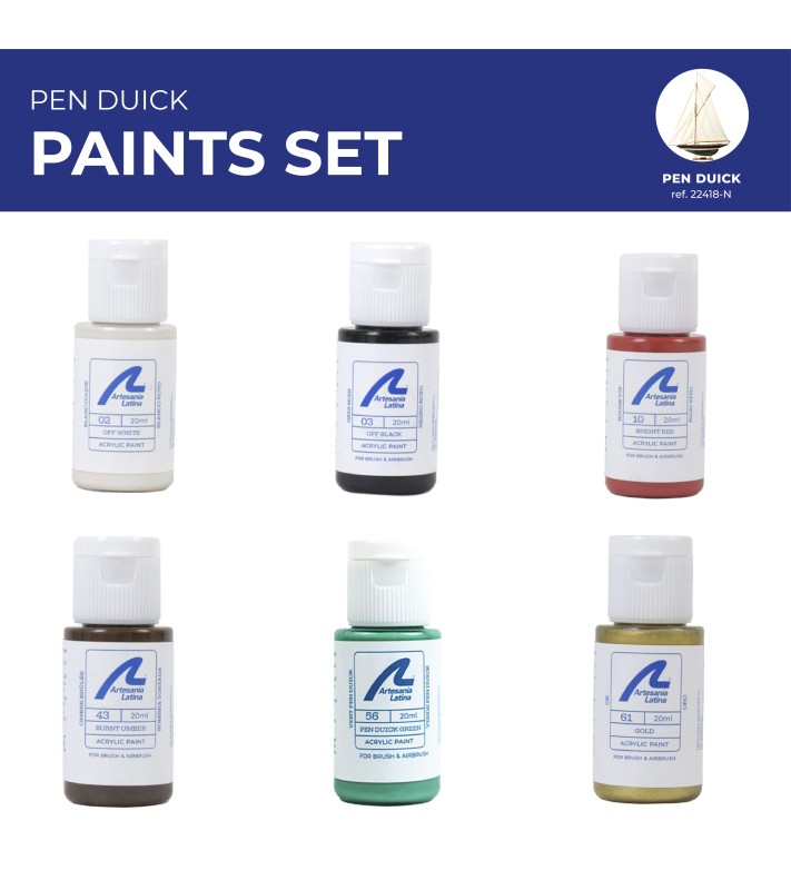 Paints Set for Ship Model: Cutter Pen Duick