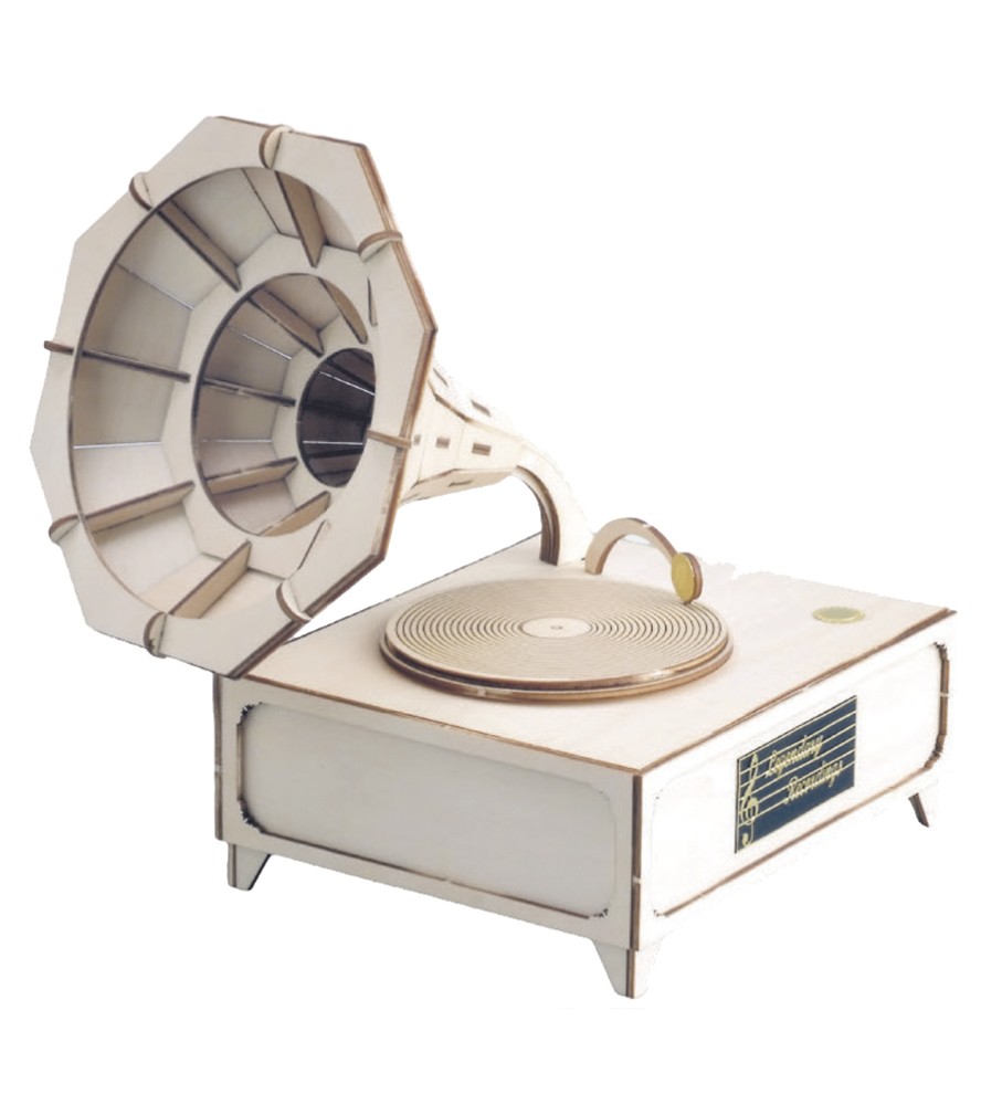 Vintage-Modell aus Holz: Grammophon mit...