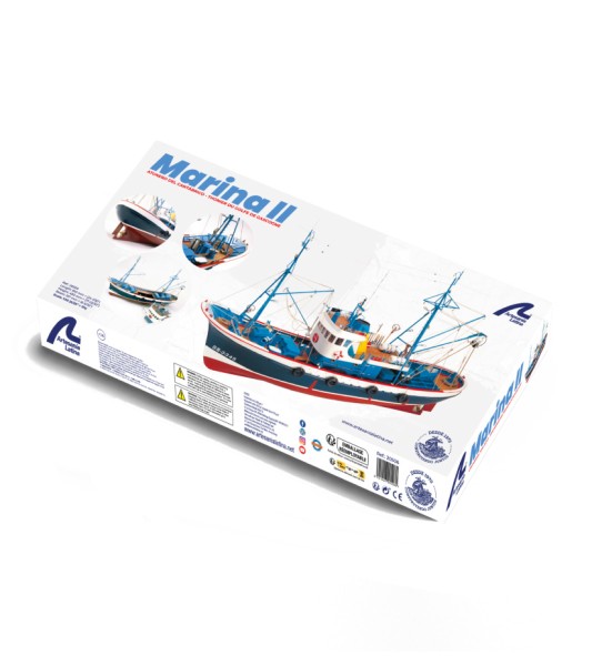 New Tuna Boat Marina II. 1:50 Wooden Model Fishing Boat Kit