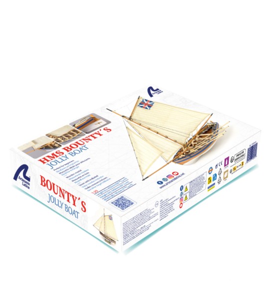 Barca ausiliaria HMS Bounty (Jolly Boat) 1:25. Modello in legno.