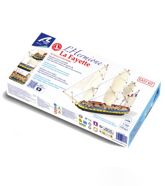 Boten Hermione La Fayette en Belem. Easy Kits Geschenkpakket met Eenvoudige Modellen en Gereedschappent
