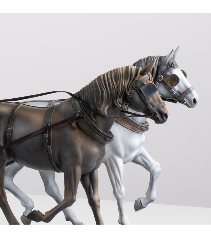 Juego de 2 caballos de resina para StageCoach - escala 1:12