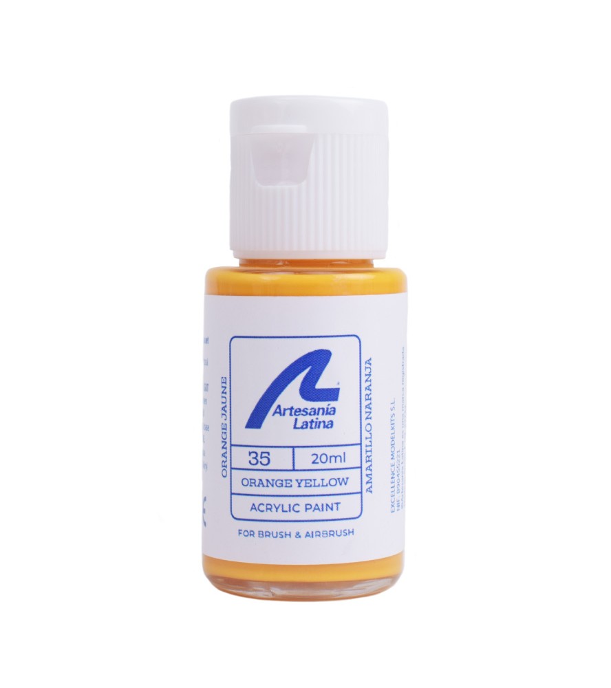 Verf op waterbasis: Oranjegeel (20 ml)