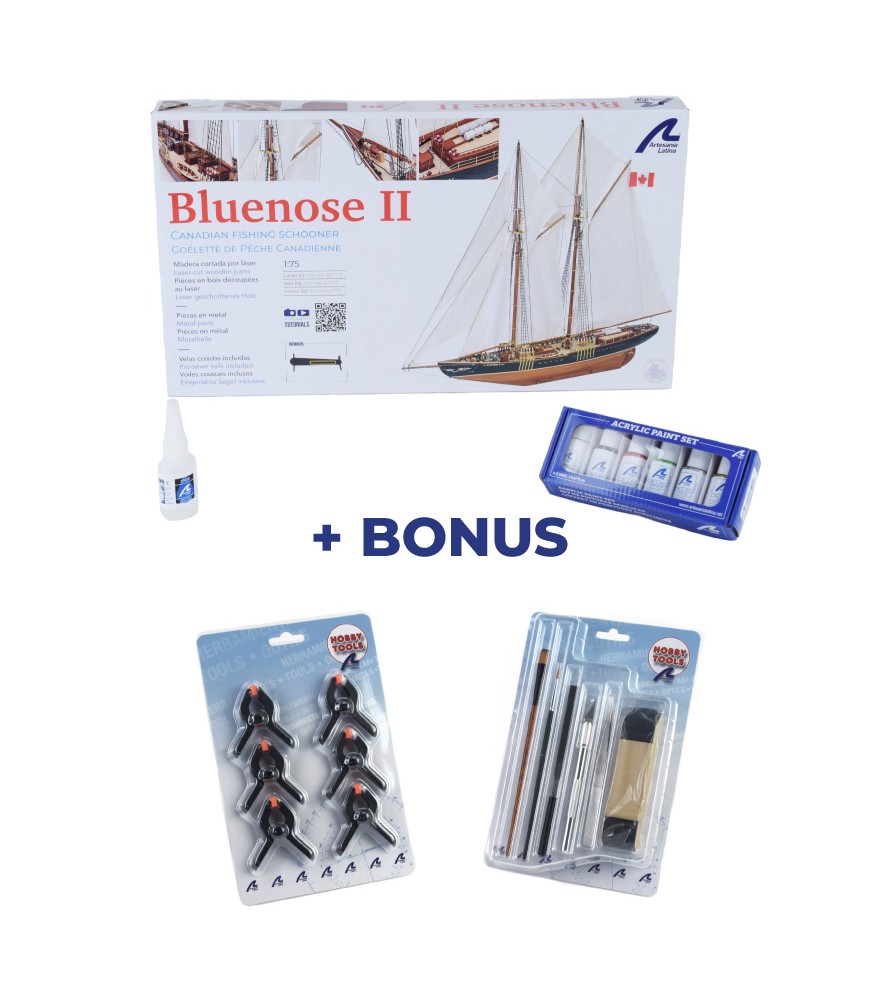 Bluenose II. Gavepakke med model, maling og...