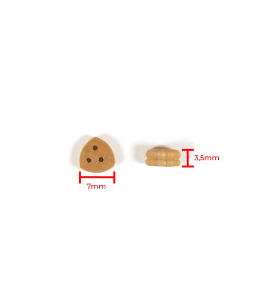 Trojúhelníkové oko Deadeye v barvě Boxwood Dia. 7 mm (8 jednotek) pro modelování lodí