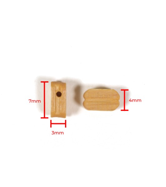 Single Block in Boxwood 7 mm (18 Units) for Model Ships