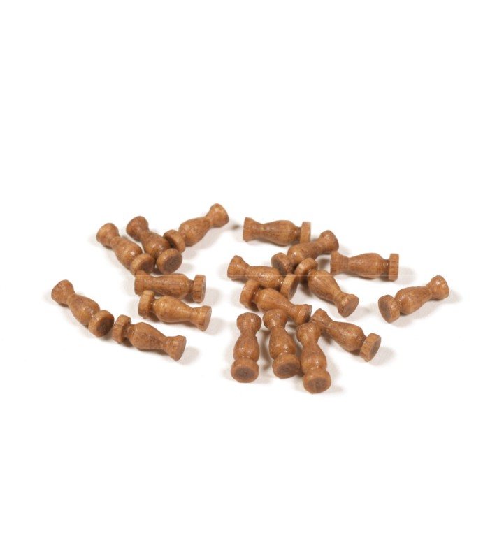 Walnoot houten kolom 8 mm (18 stuks) voor scheepsmodelbouw