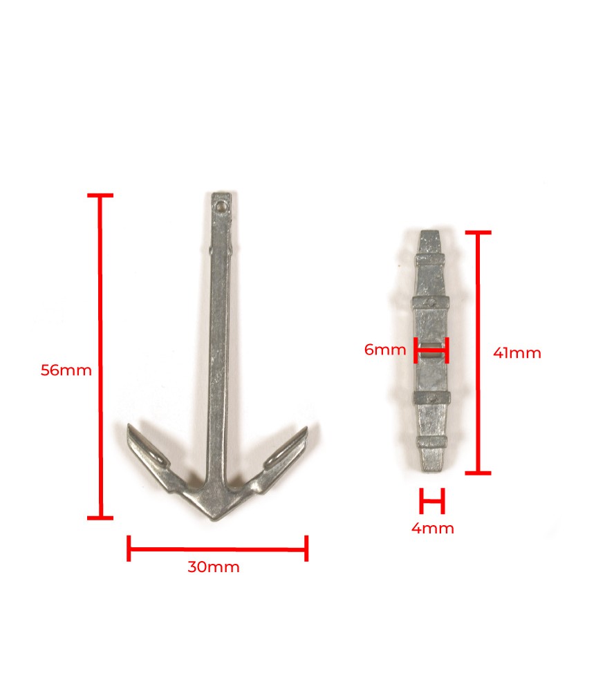 Kotva a kotevní spona 56x30 mm pro modelování lodí