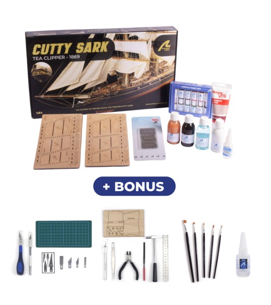 Cadeaupakket CUTTY SARK Thee Clipper 1:84 - Houten modelschip