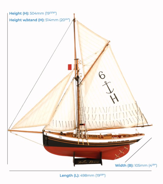 Jolie Brise Cutter 1:50. Modelskib i træ