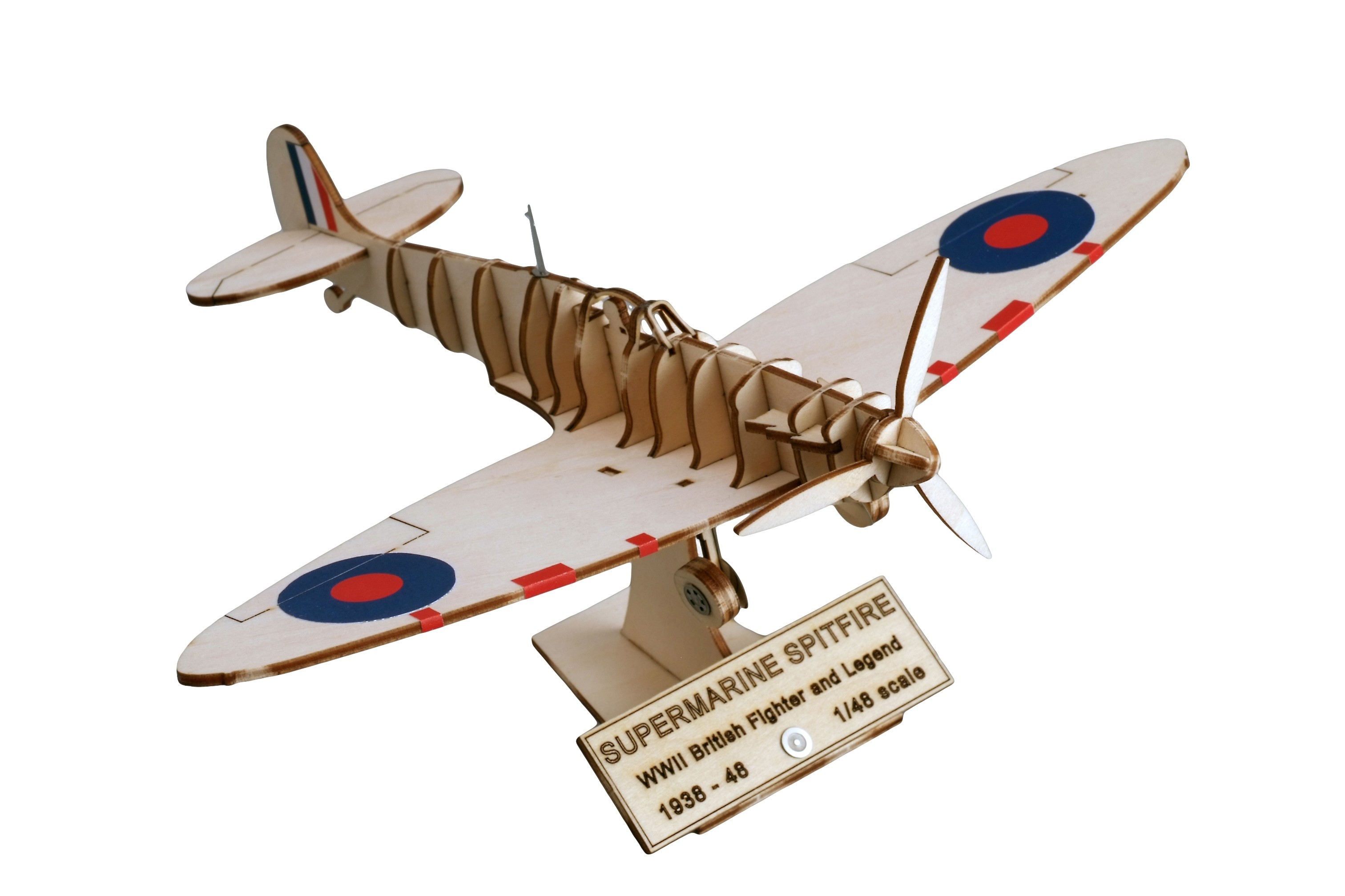 Wooden Model Warplane: Supermarine Spitfire 1/48. Vintage Designs!