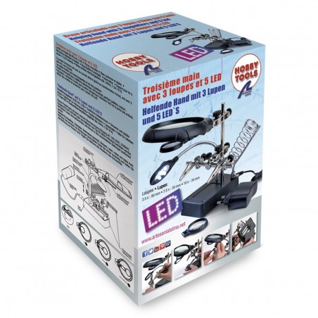 BRAÇO ARTICULADO COM LUPA C/ 5 LED NOVO