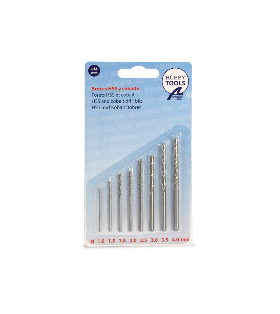 Set van 8 HSS en Cobalt boren voor boren