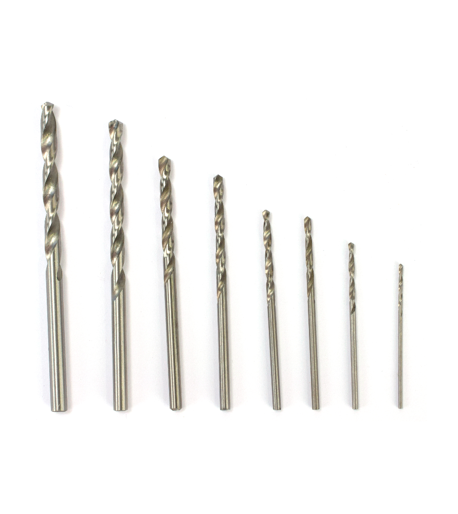 Set van 8 HSS en Cobalt boren voor boren