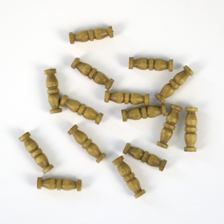 Dubbele walnoot houten kolom 12 mm (15 stuks) voor scheepsmodelbouw