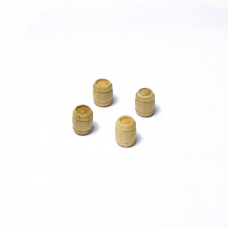 Barrel in Boxwood of 12 mm (4 Units) for Ship Modeling