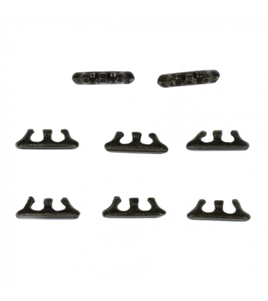 Dvojité závěsy z černého kovu 13 mm (8 kusů)