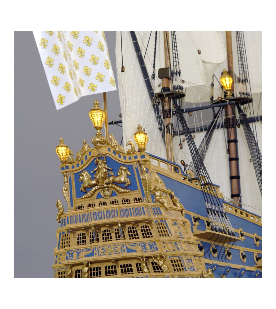 Navire de Guerre Soleil Royal 1:72. Maquette Bateau en Bois 7