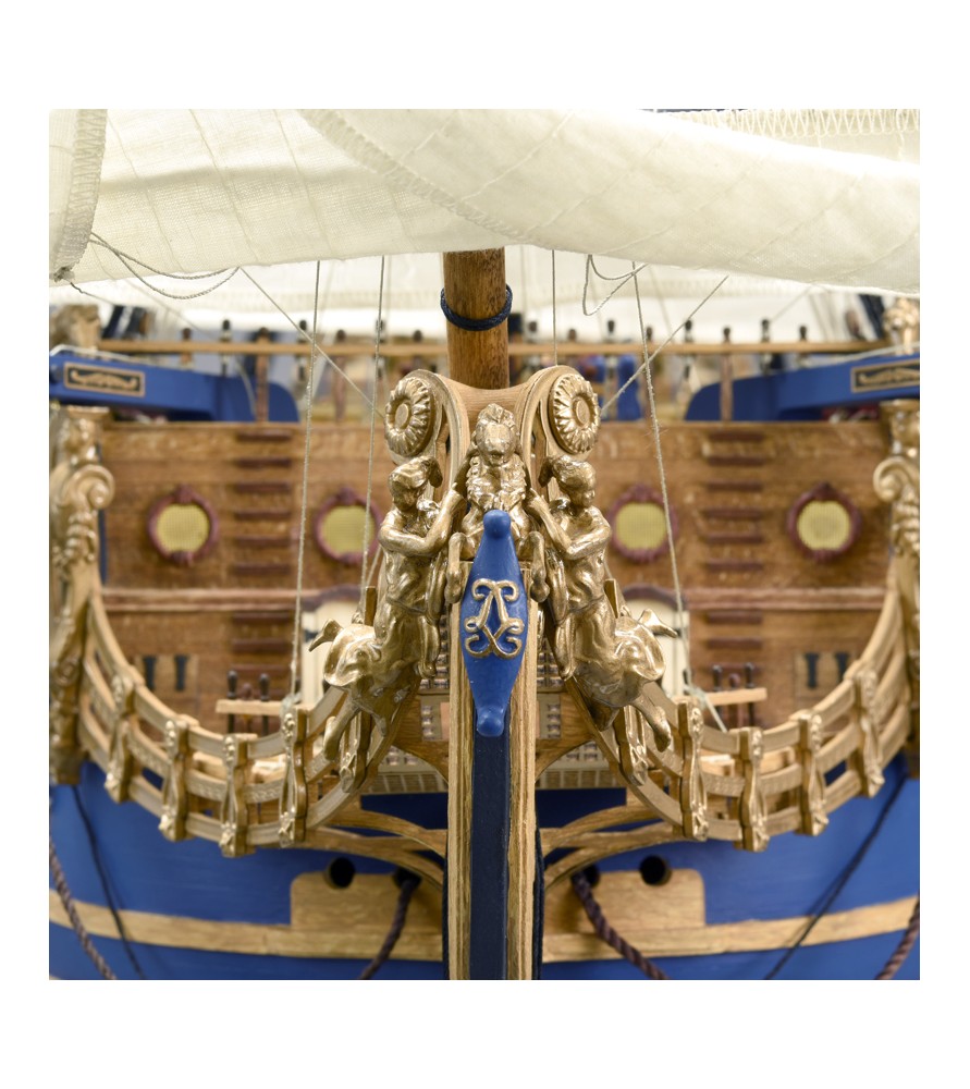 Navire de Guerre Soleil Royal 1:72. Maquette Bateau en Bois 5