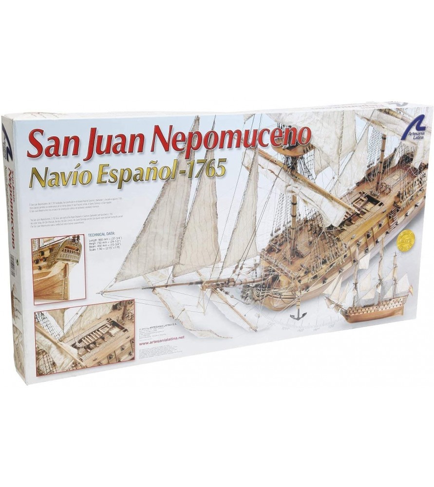 Navio em linha San Juan Nepomuceno 1:90. Modelo de navio de madeira 5