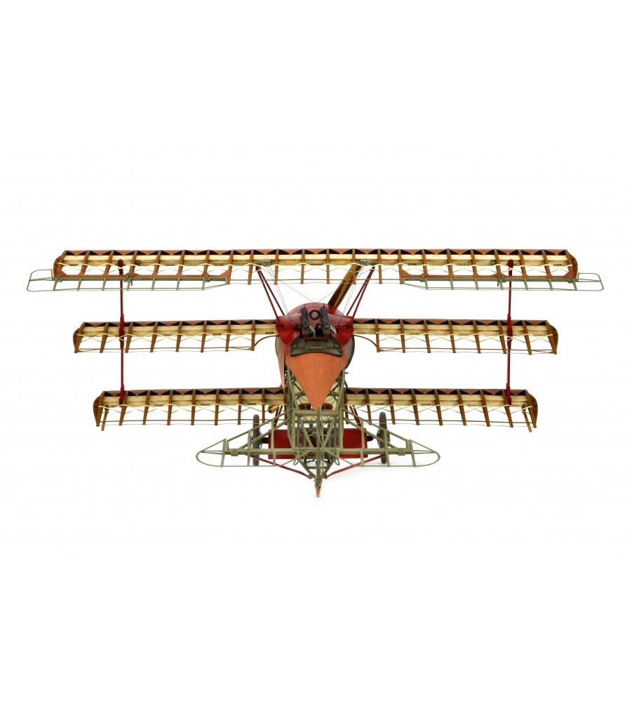 Avião de combate Fokker Dr.I 1:16. Modelo à escala 4 em madeira e metal