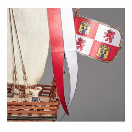 Caravela Santa Maria 1:65. Modelo de navio em madeira 5