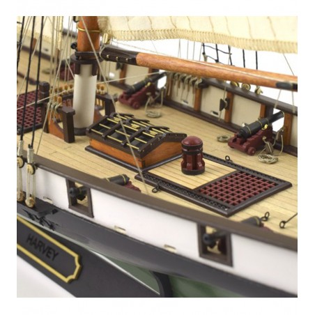 Escuna americana Harvey 1:60. Modelo de navio em madeira 5